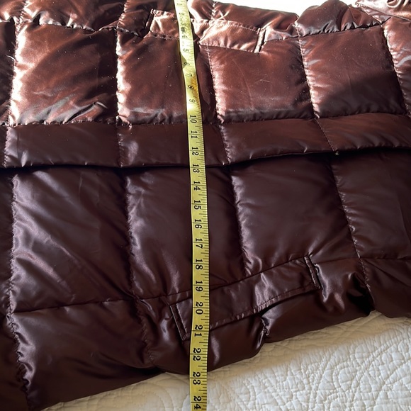 Lands' End Long Puffer Coat Women’s Medium 10–12 Bronze Brown Goose Down Warm - Picture 12 of 16